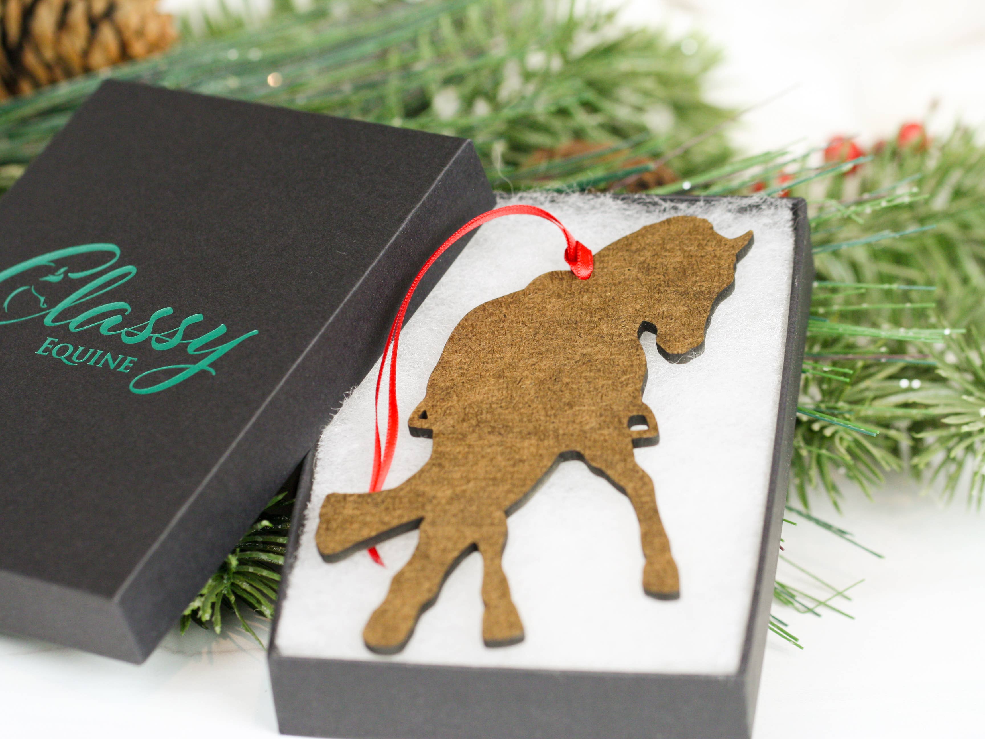 Classy Equine - Chestnut Half Pass Dressage Horse Ornament Equestrian Decor