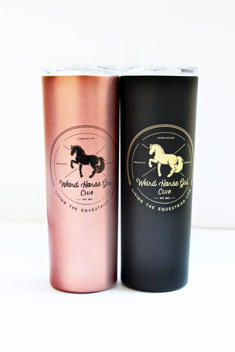 Spiced Equestrian - Weird Horse Girl Club Travel Tumbler: Rose Gold