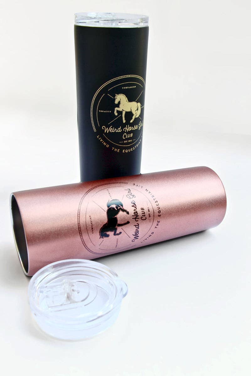 Spiced Equestrian - Weird Horse Girl Club Travel Tumbler: Rose Gold