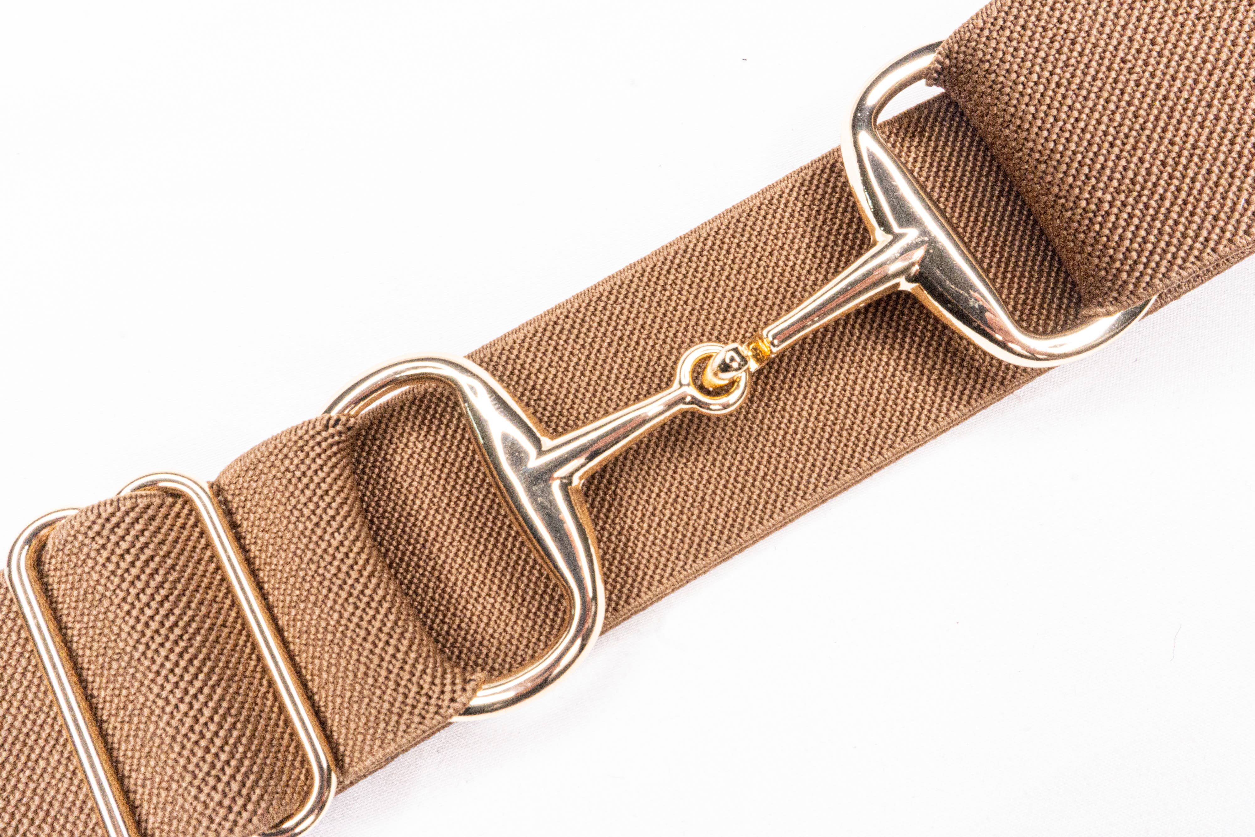 Huston x Ellany - Toffee - 1.5" Gold Snaffle Elastic Belt