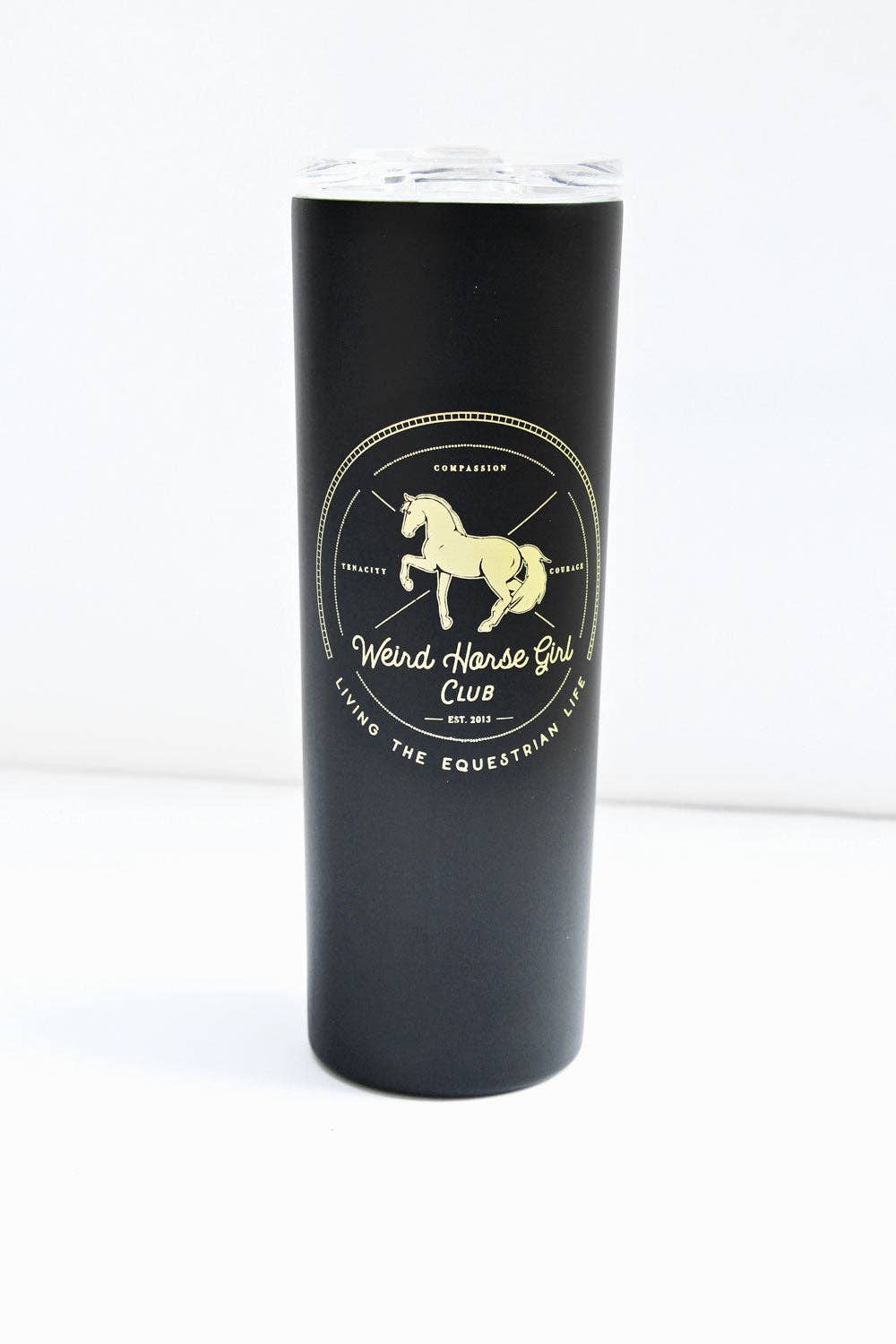 Spiced Equestrian - Weird Horse Girl Club Travel Tumbler: Rose Gold