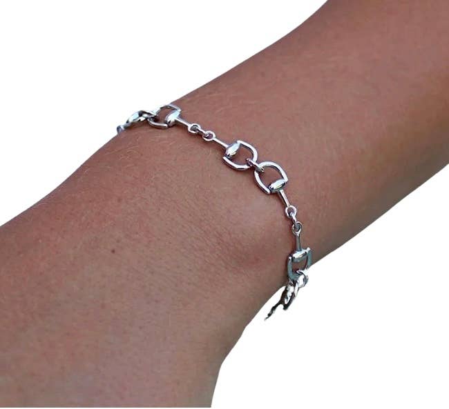 English Snaffle Bit Horse Bracelet: Sterling Silver